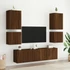 Kép 4/11 - 2 db barna tölgy szerelt fa fali TV-szekrény 40,5 x 30 x 40 cm
