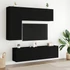 Kép 3/11 - 2 db fekete falra szerelhető TV-szekrény 60 x 30 x 41 cm