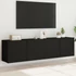 Kép 1/11 - 2 db fekete falra szerelhető TV-szekrény 80 x 30 x 41 cm
