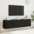 Kép 4/11 - 2 db fekete falra szerelhető TV-szekrény 80 x 30 x 41 cm