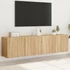 Kép 1/11 - 2 db sonoma tölgy színű fali TV-szekrény 80 x 30 x 41 cm