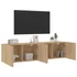 Kép 5/11 - 2 db sonoma tölgy színű fali TV-szekrény 80 x 30 x 41 cm
