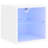 Kép 2/11 - Fehér falra szerelhető TV-szekrény LED-lámpákkal 30x28,5x30 cm