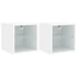 Kép 2/11 - 2 db fehér falra szerelhető TV-szekrény LED-ekkel 30x28,5x30 cm