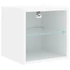 Kép 8/11 - 2 db fehér falra szerelhető TV-szekrény LED-ekkel 30x28,5x30 cm
