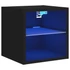 Kép 2/11 - Fekete fali TV-szekrény LED-világítással 30 x 28,5 x 30 cm