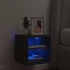 Kép 3/11 - Fekete fali TV-szekrény LED-világítással 30 x 28,5 x 30 cm