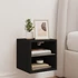 Kép 4/11 - Fekete fali TV-szekrény LED-világítással 30 x 28,5 x 30 cm