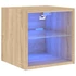Kép 2/11 - Sonoma tölgy színű fali TV-szekrény LED-ekkel 30 x 28,5 x 30 cm