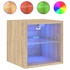Kép 7/11 - 2 db sonoma tölgy fali TV-szekrény LED-ekkel 30x28,5x30 cm