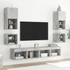 Kép 5/11 - Betonszürke fali TV-szekrény LED-világítással 30 x 28,5 x 30 cm