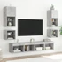Kép 5/11 - 2 db betonszürke fali TV-szekrény LED-ekkel 30 x 28,5 x 30 cm