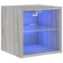 Kép 2/11 - Szürke sonoma színű fali TV-szekrény LED-ekkel 30x28,5x30 cm