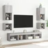 Kép 4/11 - 2 db szürke sonoma fali TV-szekrény LED-ekkel 30x28,5x30 cm