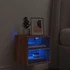 Kép 3/11 - Barna tölgy színű fali TV-szekrény LED-ekkel 30 x 28,5 x 30 cm