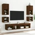 Kép 5/11 - 2 db barna tölgyszínű fali TV-szekrény LED-del 30x28,5x30 cm