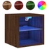 Kép 7/11 - 2 db barna tölgyszínű fali TV-szekrény LED-del 30x28,5x30 cm