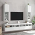 Kép 1/11 - 2 db fehér TV-szekrény LED-világítással 30,5 x 30 x 102 cm