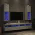 Kép 4/11 - 2 db fehér TV-szekrény LED-világítással 30,5 x 30 x 102 cm