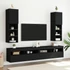 Kép 1/11 - 2 db fekete TV-szekrény LED-világítással 30,5 x 30 x 102 cm