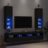 Kép 4/11 - 2 db fekete TV-szekrény LED-világítással 30,5 x 30 x 102 cm
