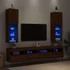 Kép 4/11 - 2 db barna tölgy színű TV-szekrény LED-ekkel 30,5 x 30 x 102 cm