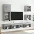 Kép 3/11 - Betonszürke TV-szekrény LED lámpákkal 40,5 x 30 x 102 cm