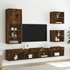 Kép 3/11 - Füstös tölgy színű TV-szekrény LED lámpákkal 40,5 x 30 x 102 cm