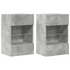 Kép 2/11 - 2 db betonszürke fali TV-szekrény LED-del 40x30x60,5 cm