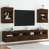 Kép 1/11 - 2 db barna tölgyszínű fali TV-szekrény LED-del 40x30x60,5 cm