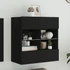 Kép 1/11 - Fekete falra szerelhető TV-szekrény LED-lámpákkal 58,5x30x60,5