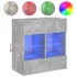 Kép 2/11 - Betonszürke falra szerelhető TV-szekrény LED-del 58,5x30x60,5cm