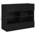 Kép 3/11 - Fekete fali TV-szekrény LED-világítással 78,5x30x60,5 cm