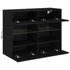 Kép 8/11 - Fekete fali TV-szekrény LED-világítással 78,5x30x60,5 cm
