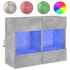 Kép 2/11 - Betonszürke falra szerelhető TV-szekrény LED-del 78,5x30x60,5cm