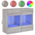 Kép 2/11 - Szürke sonoma színű fali TV-szekrény LED-ekkel 78,5x30x60,5 cm