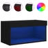Kép 2/11 - Fekete TV-szekrény LED-világítással 60 x 30 x 30 cm