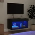 Kép 3/11 - Fekete TV-szekrény LED-világítással 60 x 30 x 30 cm