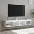 Kép 1/11 - 2 db fehér TV-szekrény LED-világítással 80x30x30 cm