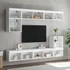Kép 3/11 - 2 db fehér TV-szekrény LED-világítással 80x30x30 cm