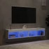 Kép 4/11 - 2 db fehér TV-szekrény LED-világítással 80x30x30 cm