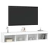 Kép 6/11 - 2 db fehér TV-szekrény LED-világítással 80x30x30 cm