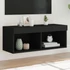 Kép 1/11 - Fekete TV-szekrény LED-világítással 80 x 30 x 30 cm