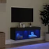 Kép 3/11 - Fekete TV-szekrény LED-világítással 80 x 30 x 30 cm
