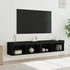 Kép 1/11 - 2 db fekete TV-szekrény LED-világítással 80x30x30 cm