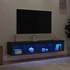 Kép 4/11 - 2 db fekete TV-szekrény LED-világítással 80x30x30 cm