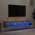 Kép 4/11 - 2 db sonoma tölgy színű TV-szekrény LED-ekkel 80x30x30 cm