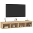 Kép 6/11 - 2 db sonoma tölgy színű TV-szekrény LED-ekkel 80x30x30 cm