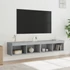 Kép 1/11 - 2 db betonszürke TV-szekrény LED-világítással 80x30x30 cm