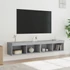Kép 5/11 - 2 db betonszürke TV-szekrény LED-világítással 80x30x30 cm
